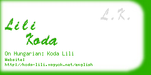 lili koda business card